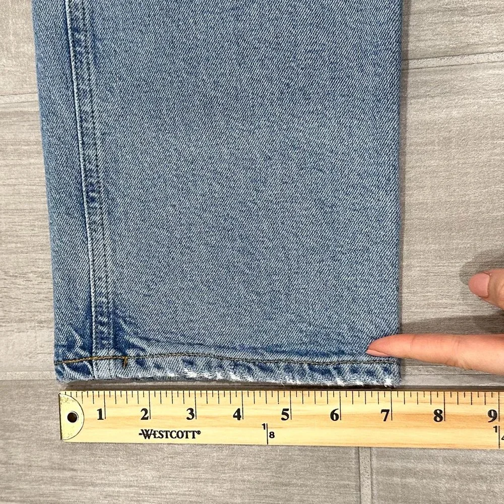 Agolde Riley High Rise Straight Crop Jeans in Shiver Light Wash Denim Size 30 - Picture 14 of 15